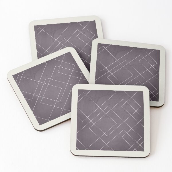 Item preview, Overlapping Diamond Lines on Aubergine  designed and sold by simplydesignart.