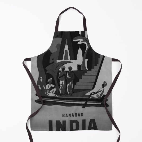 Item preview, Banaras India Noire vintage travel poster designed and sold by stickart-marek.