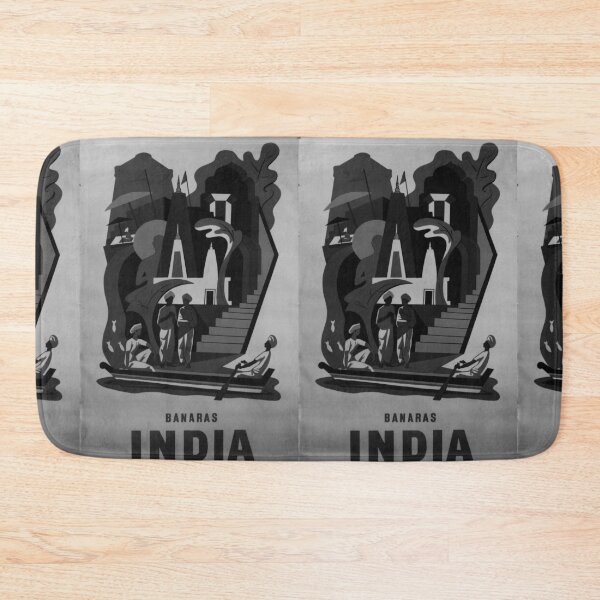 Item preview, Banaras India Noire vintage travel poster designed and sold by stickart-marek.