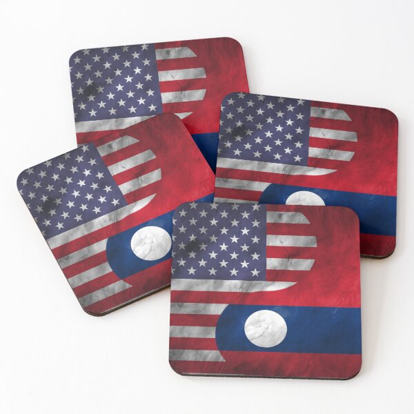 Item preview, USA and Laos Dual Flag Yin Yang Combination designed and sold by ockshirts.
