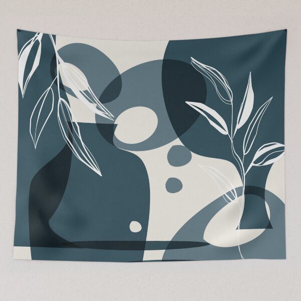 Item preview, Abstract - Leaves and Vases in Teal and Aqua 2 designed and sold by simplydesignart.