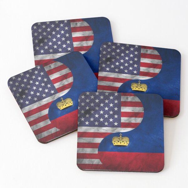 Item preview, USA and Liechtenstein Dual Flag Yin Yang Combination designed and sold by ockshirts.