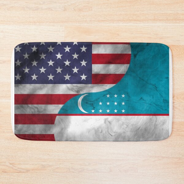 Item preview, USA and Uzbekistan Dual Flag Yin Yang Combination designed and sold by ockshirts.