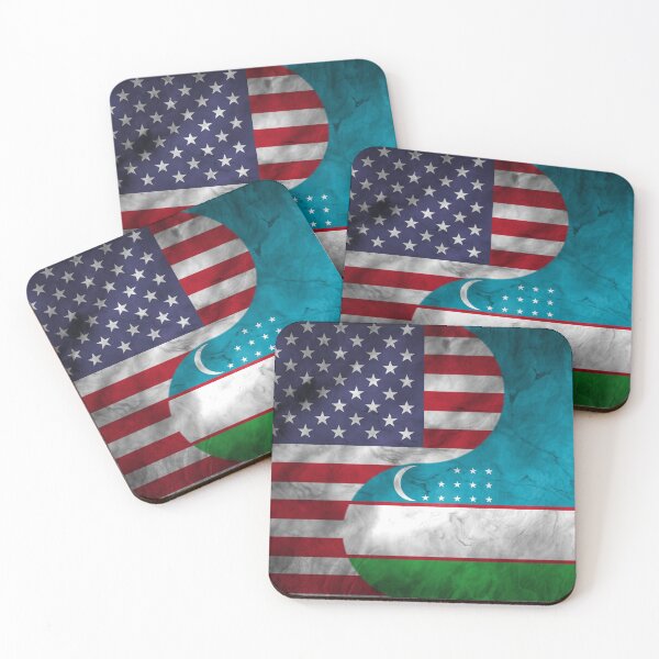 Item preview, USA and Uzbekistan Dual Flag Yin Yang Combination designed and sold by ockshirts.