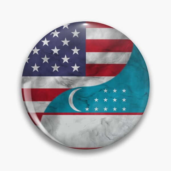 Item preview, USA and Uzbekistan Dual Flag Yin Yang Combination designed and sold by ockshirts.
