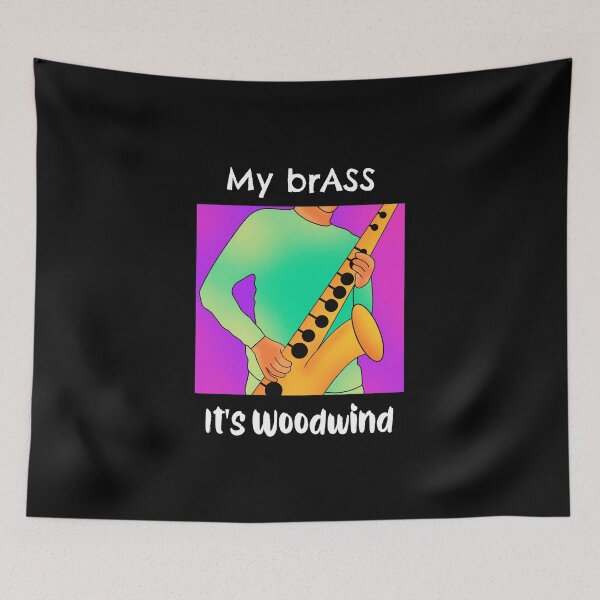 Item preview, My brASS it's Woodwind. Saxophone Pun. Dark Background designed and sold by shirtdan.