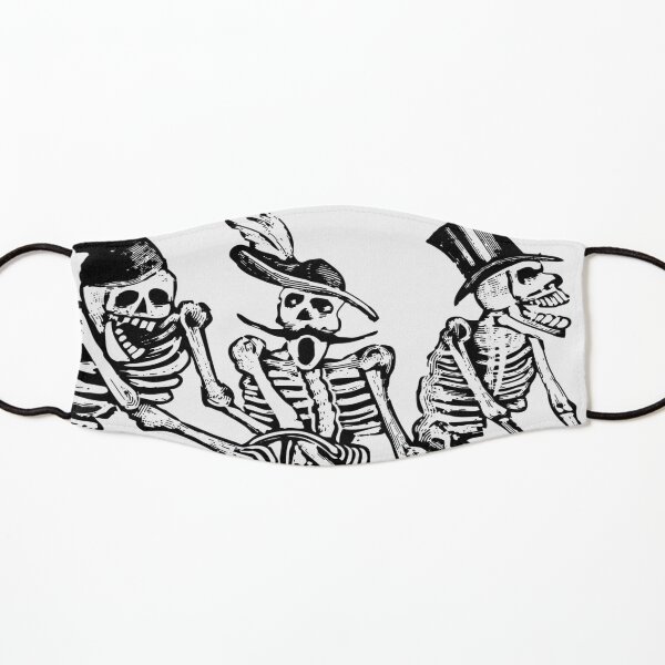 Calavera Cyclists | Day of the Dead | Dia de los Muertos | Skulls and Skeletons | Vintage Skeletons | Black and White | Kids Mask