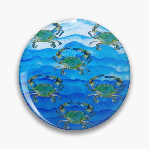 Item preview, Blue Crab Oil Painting/Water Waves Watercolor designed and sold by GL Digital Artwork .