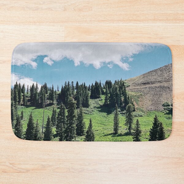 Item preview, bright day on top of a mountain with green trees.  designed and sold by ninjapineapple.