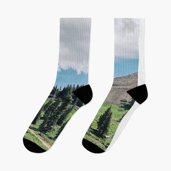 Item preview, bright day on top of a mountain with green trees.  designed and sold by ninjapineapple.