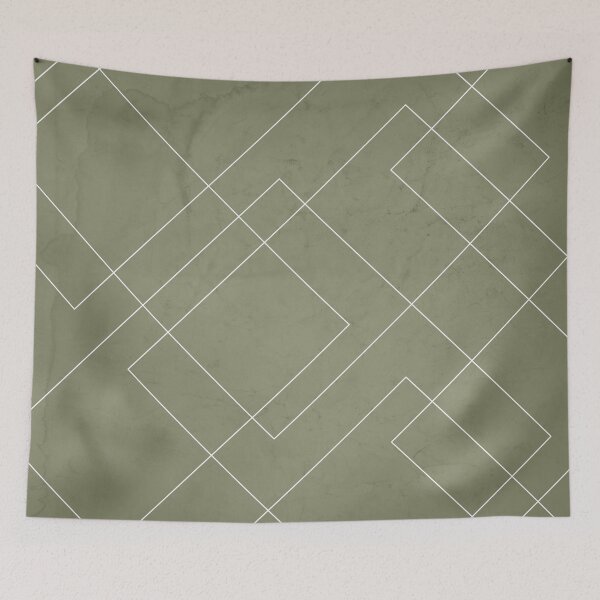 Item preview, Overlapping Diamond Lines on Sage Green  designed and sold by simplydesignart.