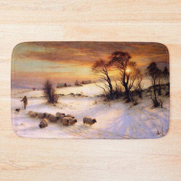 Item preview, Herding Sheep in a Winter Landscape at Sunset - Joseph Farquharson designed and sold by CJET.