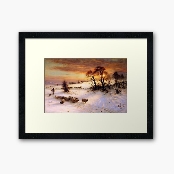 Item preview, Herding Sheep in a Winter Landscape at Sunset - Joseph Farquharson designed and sold by CJET.