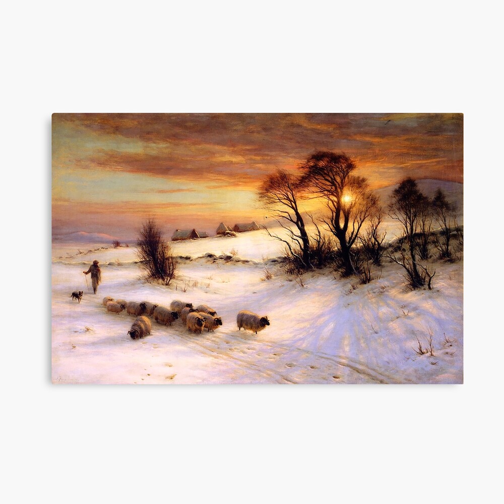 anton mauve winter landscape at sunset