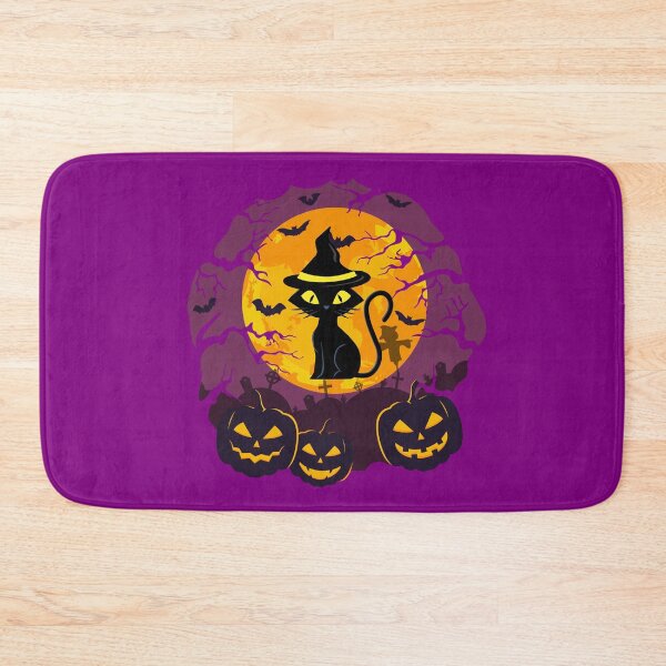 Item preview, Halloween Black Cat and Scary Pumpkins designed and sold by giftsbyminuet.