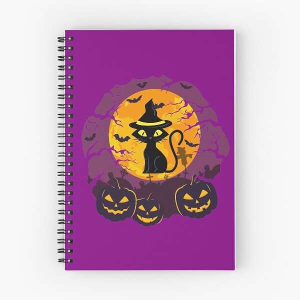 Item preview, Halloween Black Cat and Scary Pumpkins designed and sold by giftsbyminuet.