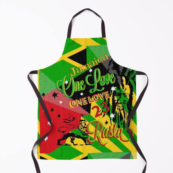 Jamaican Rasta One Love Party Apron