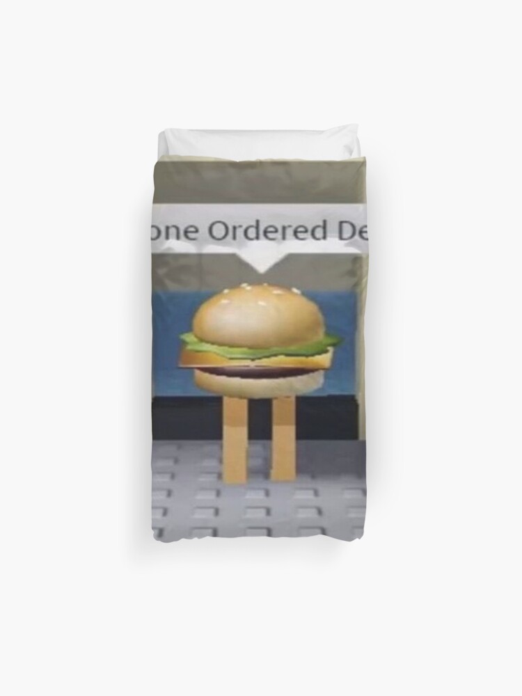 Roblox Cheeseburger Meme Duvet Cover By Memelibrary Redbubble - roblox hamburger meme