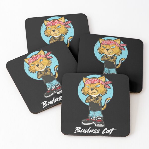 Item preview, Badass Cat. So tough he's cute. Funny. Dark background. designed and sold by shirtdan.