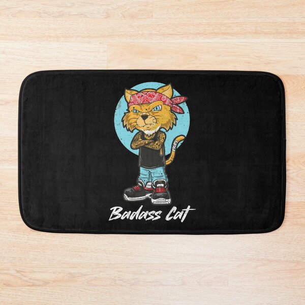 Item preview, Badass Cat. So tough he's cute. Funny. Dark background. designed and sold by shirtdan.