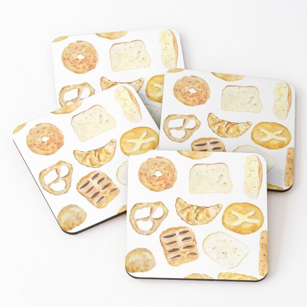 Item preview, hand painted bread collection watercolor painting designed and sold by ColorandColor.