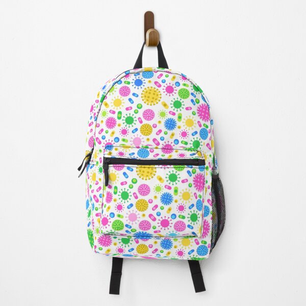 Item preview, Colorful cartoon viruses and bacteria cells under microscope designed and sold by natalyon.