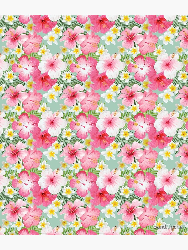 Tropical Hibiscus and Plumeria Flowers by SandiTyche