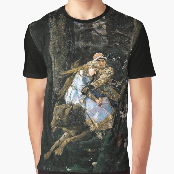 Ivan Tsarevich Riding the Grey Wolf - Viktor Vasnetsov - 1889 Graphic T-Shirt