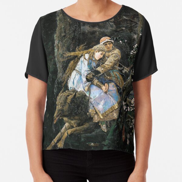 Ivan Tsarevich Riding the Grey Wolf - Viktor Vasnetsov - 1889 Chiffon Top