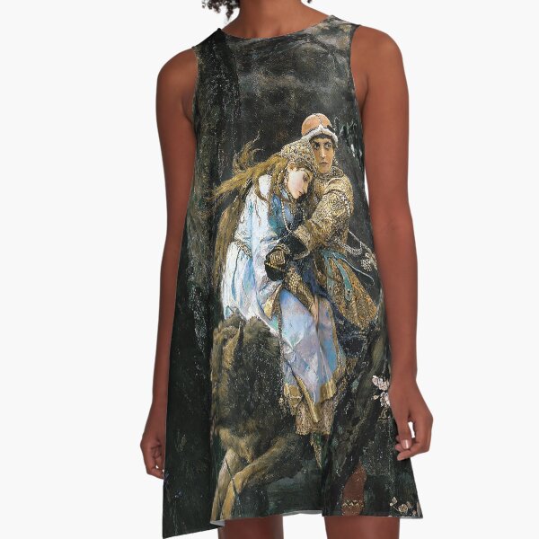 Ivan Tsarevich Riding the Grey Wolf - Viktor Vasnetsov - 1889 A-Line Dress
