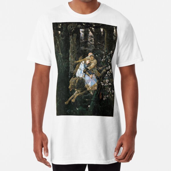 Ivan Tsarevich Riding the Grey Wolf - Viktor Vasnetsov - 1889 Long T-Shirt