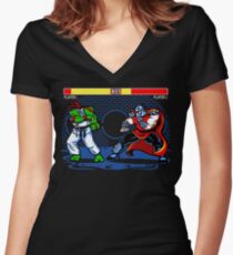 Sewer Fighter Women's Fitted V-Neck T-Shirt