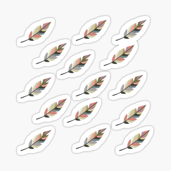  feathers with summer color Sticker