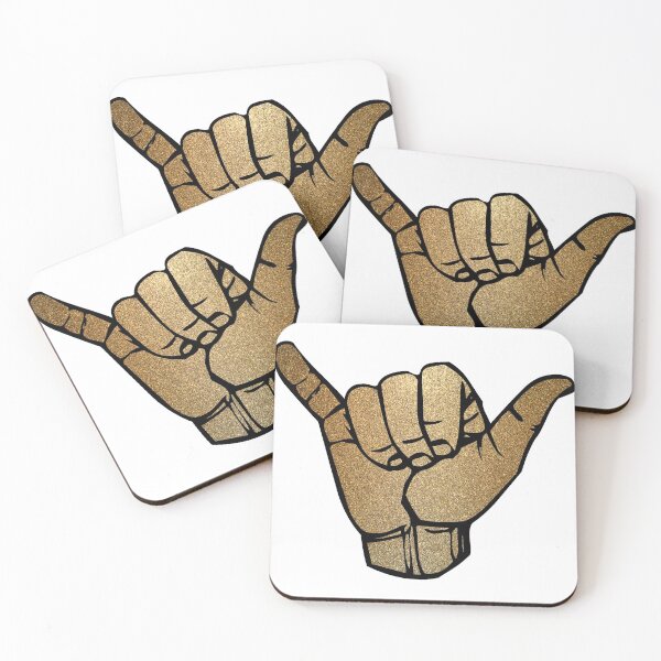 Item preview, Gold Glitter Shaka designed and sold by fmbajorat.