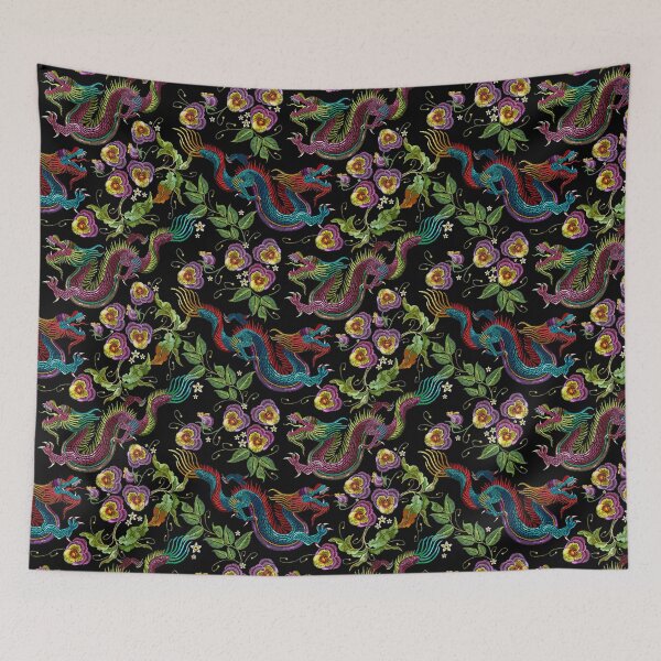 Item preview, Embroidery asian dragons designed and sold by matrioshka.