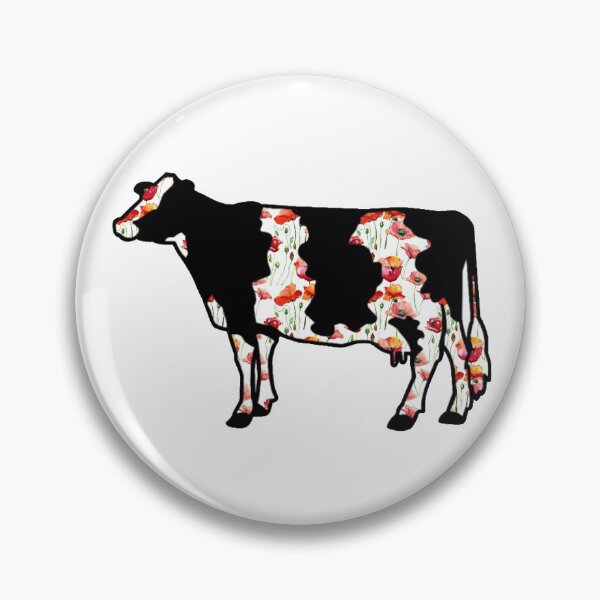 Item preview, Watercolor Poppy Dairy Cow Silhouette  - NOT FOR RESALE WITHOUT PERMISSION designed and sold by l-oh.