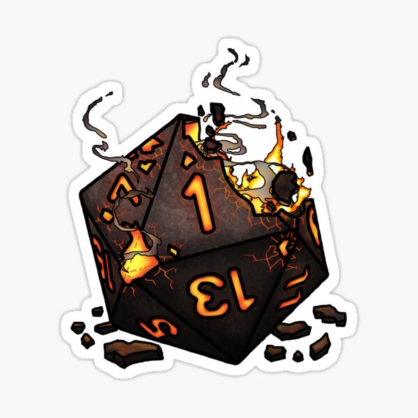 Artikel-Vorschau von Singed Natural 1 Tabletop-RPG-Gaming-Würfel, designt und verkauft von Kiel Chenier + Cassidy June Art.