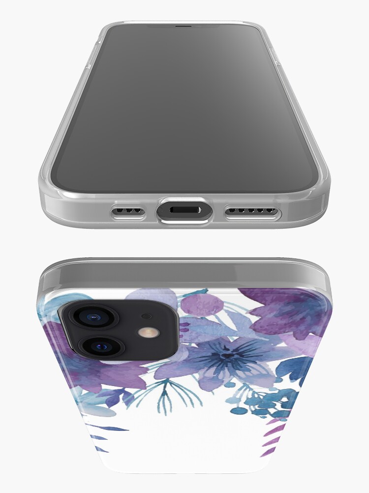 Alternate view of Blue Purple Flowers iPhone Case & Cover