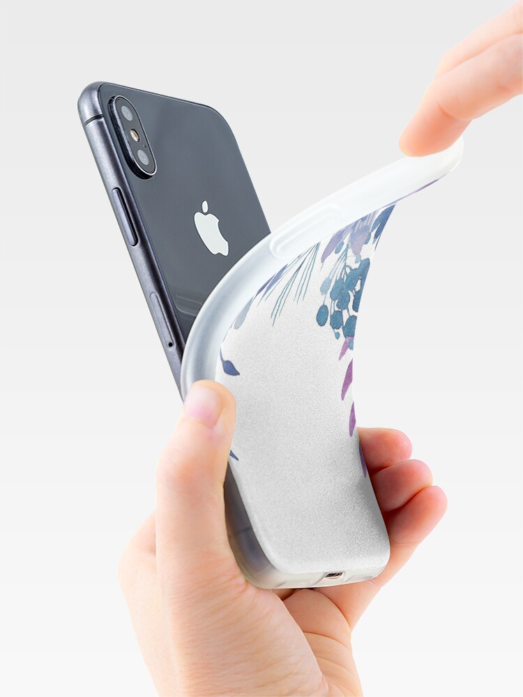 Alternate view of Blue Purple Flowers iPhone Case & Cover