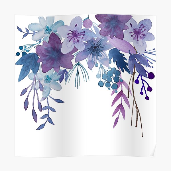 Blue Purple Flowers Poster