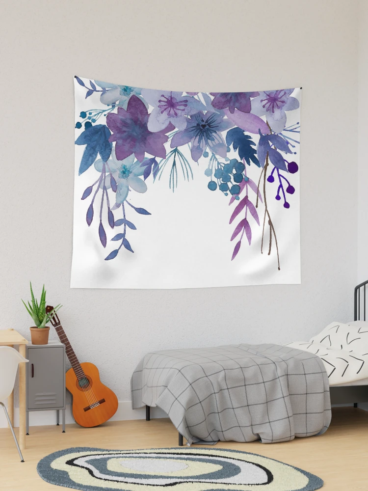 Purple flower tapestry sale