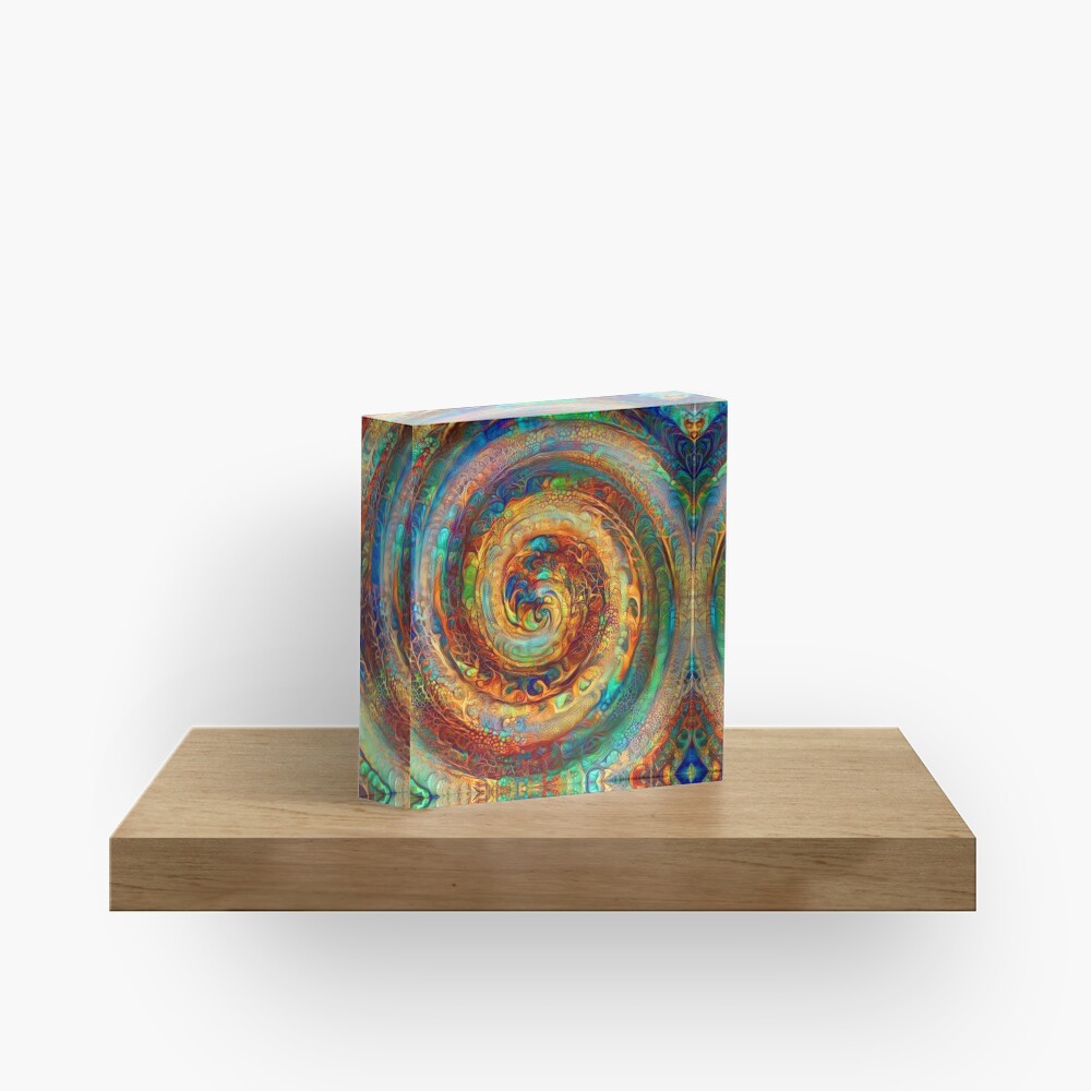 Abstractions of abstract abstraction of colorful spiral Acrylic Block