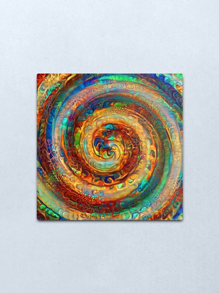 Alternate view of Abstractions of abstract abstraction of colorful spiral Metal Print