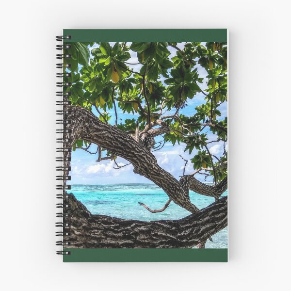 Item preview, Beautiful Tahitian ocean behind branches of green tree designed and sold by Linda La Guardia.