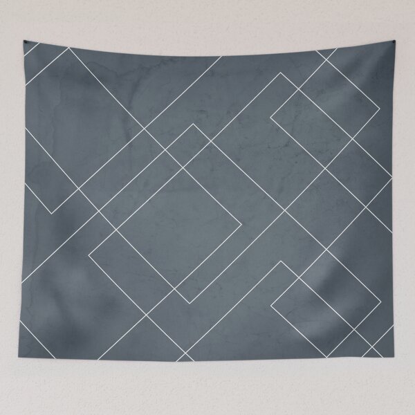 Item preview, Overlapping Diamond Lines on Peninsula Blue designed and sold by simplydesignart.