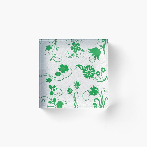 Item preview, flowery swirls bright green designed and sold by ESSjLAY.