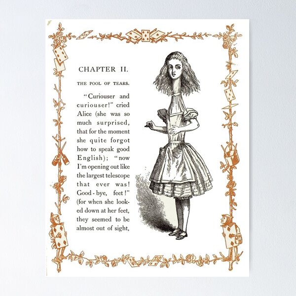 Artikel-Vorschau von Alice im Wunderland Alice Hals erstreckt sich wie eine Teleskop-Illustration, designt und verkauft von Vintage Designs +.