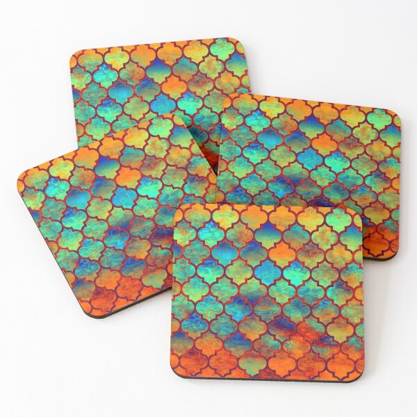 Item preview, Mermaid scale Moroccan cell pattern designed and sold by Red Witch Art.