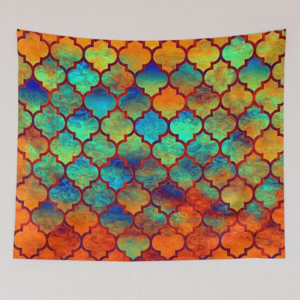 Item preview, Mermaid scale Moroccan cell pattern designed and sold by Red Witch Art.