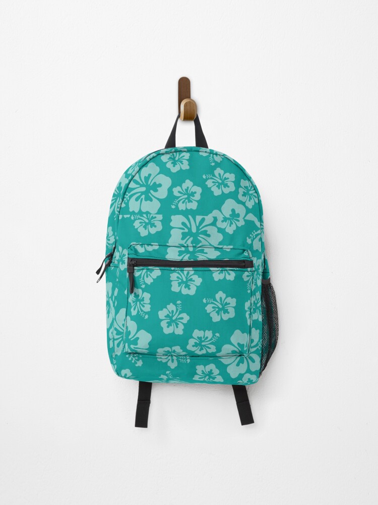 Tropical Teal Hibiscus Flower Floral Pattern Hawaiian Print Backpack for Sale by pcreations Redbubble